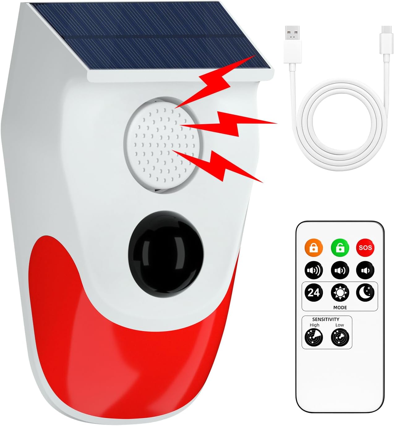 Outdoor Power Point - Солнечный датчик движения, наружная сигнализация, регулируемая
