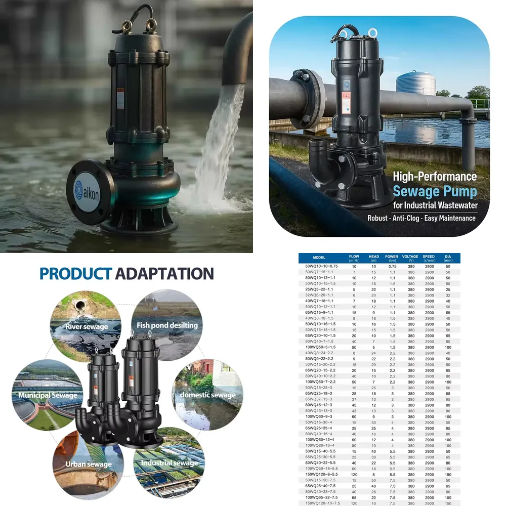 Water Pump Submersible - Погружной канализационный насос 0.75 кВт, 1
