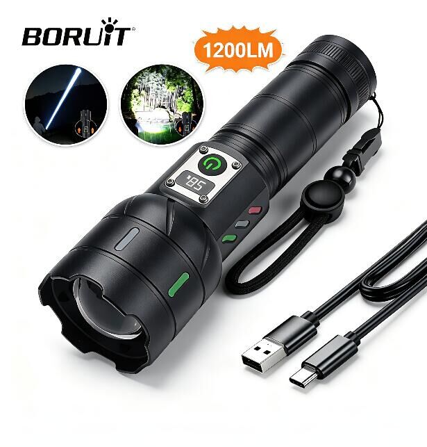 Outdoor Power Meter Bike - Фонарик BORUiT A15 с цифровым дисплеем